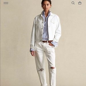 U.S Pollo Assn white jean jacket